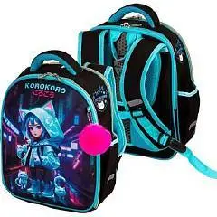 Ранец deVENTE Junior Korokoro 35x27x13см 800г 1отд черн, фото №1