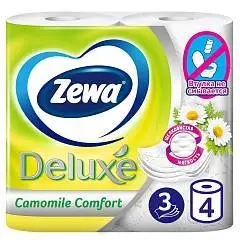 Туалетная бумага Zewa Deluxe Ромашка,, 3 сл, 4 рул, фото №1