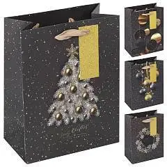 Сумка подарочная "Новогодний шик" блестки 18*23*10см, фото №1