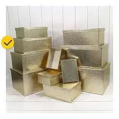Коробка подарочная Кожа кроко Золотой 31*22*12,5 см 10-4, фото №1