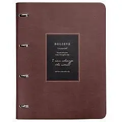 Тетрадь на кольцах А4 120л "Believe", коричневая рамка, фото №1