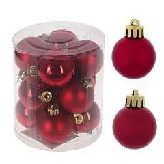 Набор шаров елочных пластик  D4 см 12шт винный, фото №1