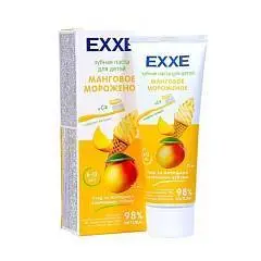 Зубная паста дет EXXE Манговое мороженое, с кальцием, 6+ 75 мл, фото №1