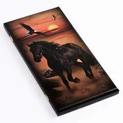 Нарды "Жеребец" дерев. 50x50 с полем д/игры в шашки, фото №1