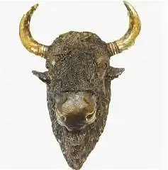 Фигура Голова буйвола Н-60см, БРОНЗА, фото №1