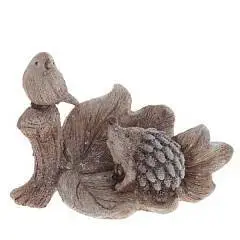 Фигурка декоративная "Птичка и ёжик", L14 W7 H10 см, фото №1