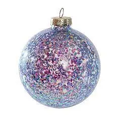 Шар "Ледяная фантазия" лаванда (стекло) 8 см, фото №1