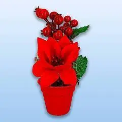 Цветок новогод Darlens «Цветок в горшке», 24 см, фото №1