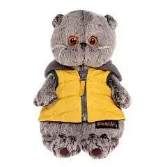 Басик в желтой жилетке с серым капюшоном, фото №1