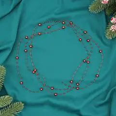 Бусы на ёлку 2 м d-7 мм "Бусины нити" красный, фото №1
