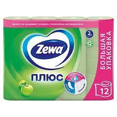 Туалетная бумага Zewa Плюс Яблоко, 2 сл, 12 рул, фото №1