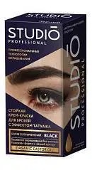 Краска д/бровей и ресниц Studio Prof эфф татуажа Экстра-чёрная, фото №1