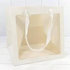 Сумка подарочная с окошком Белый 30*30*30см, фото №1