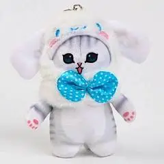 Игрушка мягкая Котик в шапке-зайчике 12см, фото №1