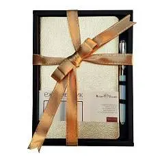 Набор подарочный А5 "MEGAPOLIS FLEX" (золотой ежедн.+ручка), фото №1