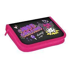 Пенал Куроми, прямоуг. одинарн.,19*11 см, черн-роз, фото №1