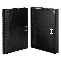 Ежедневник недат А5+ "САРИФ ЧЁРНЫЙ" застежка хлястик, фото №1