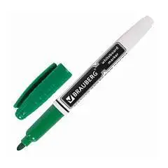 Маркер стираемый для белой доски Brauberg, зеленый, 4 мм, клип, фото №1