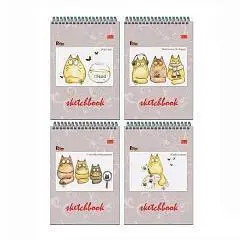 Скетчбук А5 60л Кот и аквариум греб бел бум 100г Полином, фото №1