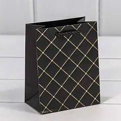 Сумка подарочная "Ромб" Чёрный 12*15*7 см, фото №1