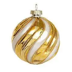 Шар "Золотая волна" жемчужный (стекло) 8 см, фото №1