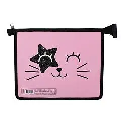 Папка д/тетр А5 пл/картон молния Котик КОКОС, фото №1