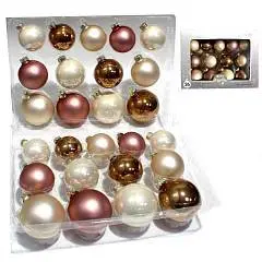 Набор шаров елочных 26 шт стекло ассорти цветов 5см,6см,7см, фото №1