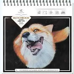 Скетчбук квадр 25*25см 50л Лисичка греб 200гр Полином, фото №1