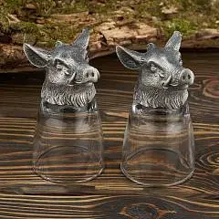 Набор 2 стопки-переверт. "Кабан" h=8.5см 50мл, фото №1