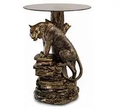 Стол журнальный Тигр на камнях Н-66см бронза, фото №1