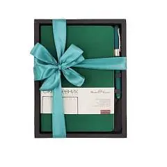 Набор подарочный А5 "MEGAPOLIS FLEX" (зеленый ежедн.+ручка), фото №1