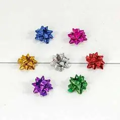 Бант звездочка на липучке 2,5см голография, шт, фото №1