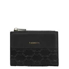Кошелек жен. FABRETTI нат. кожа черн. малый, фото №1