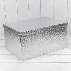 Коробка подарочная Кожа кроко Серебряный 28*21*12,3 см 10-7, фото №1