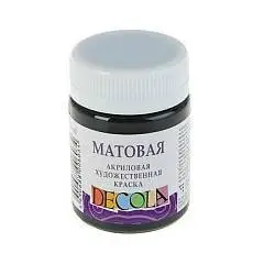 Краска акриловая матовая Декола Черная 50мл, фото №1