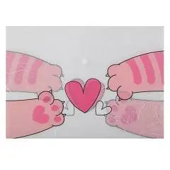 Папка-конверт на кнопке А4 Cats&Heart полупрозрачная с рисунком, фото №1