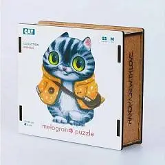 Пазл фигурный дер ANIMALS Кот в курточке 53дет 20*25см/4см 5+, фото №1