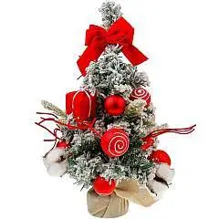 Елка декоративная "Зимняя красавица", 30см, красная, фото №1