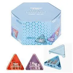 Точилка пластик 3 отвер 65*70мм контейнер Трио DAIMARSE в асс, фото №1