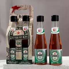 Подарочный набор пиво (алк) «Крутой мужик» (Шамп+Гель д/д 250мл), фото №1