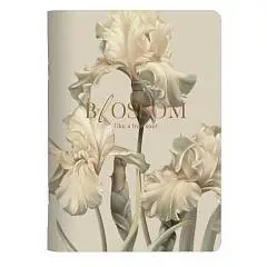 Тетрадь 40л КЛЕТКА  "Цветы", ирисы, светлый, фото №1