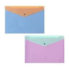 Папка на кнопке EK Matt Pastel Bloom, с доп.карманом, A4, ассорти, фото №1