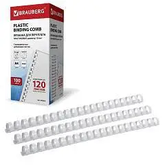 Пружины для переплета "Brauberg" 100шт, 16 мм, белые, фото №1