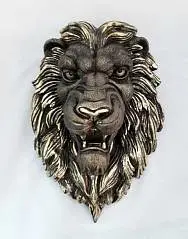 Лев голова н- 55см  бронза, фото №1