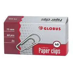 Скрепки "Globus" БОЛЬШИЕ, 75 мм, гофрированные, 40 шт., фото №1