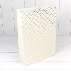 Сумка подарочная "Ромб" Белый 50х40х15см, фото №1