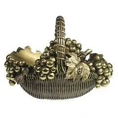 Подставка под бутылку Корзина с виноградомзолото 26,5*20*19 см, фото №1