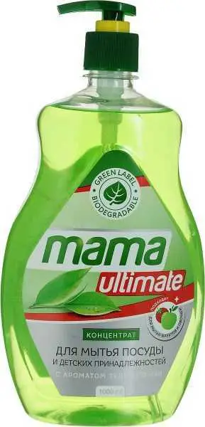 Средство для посуды "MamaUltimate" 1л концентр. зеленый чай, фото №1