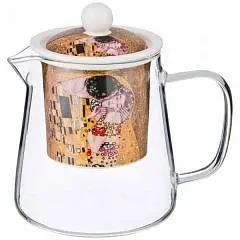 Чайник с ситом "поцелуй" (г.Климт) 400 мл,золотой, фото №1