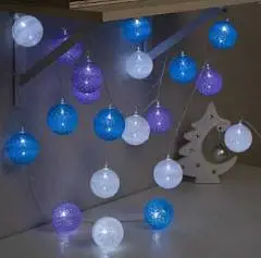 Гирлянда с нас. 5м  "Клубки бирюзово-розовые" 20 LED, белое, фото №1